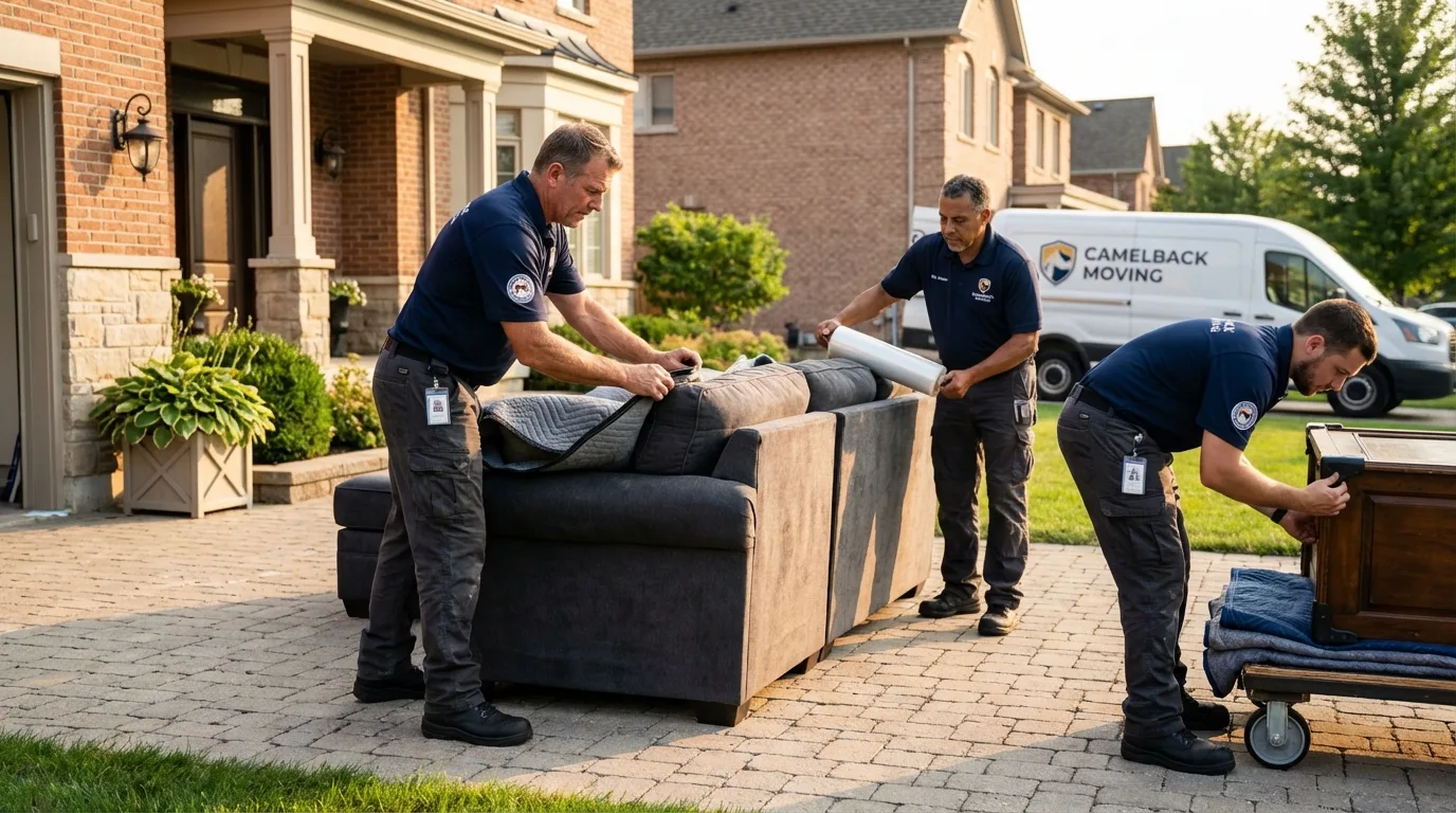 Large estate moving crew wrapping furniture in Mount Orab, OH